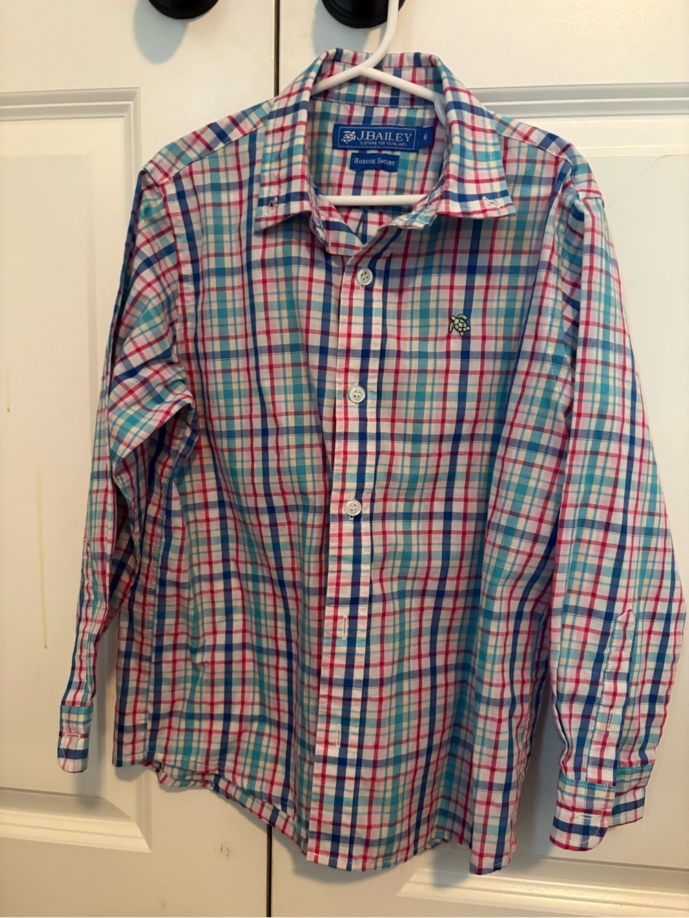 Boys' Multicolor Plaid Button-Down Shirt - Blue & Pink